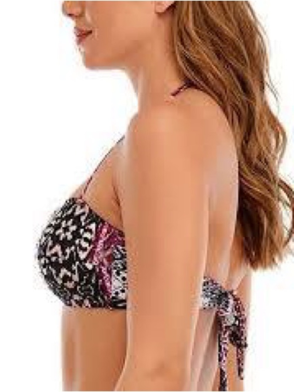 Lucky Brand Printed Bandeau Boho Bikini Top NWT Size Small - Picture 2 of 4